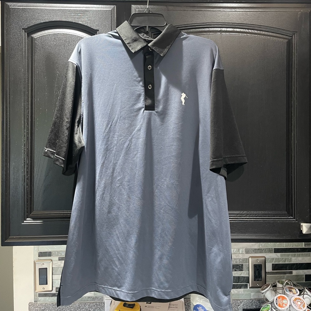 John Daly Polo Shirt Mens Extra Large Grey Golf Performance Stretch Tech